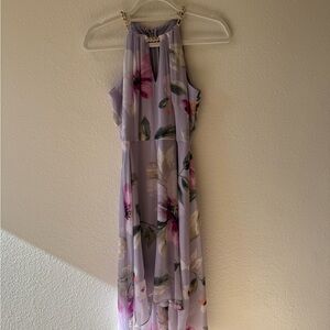 White House Black Market Floral Maxi Dress - Lavender and Pink